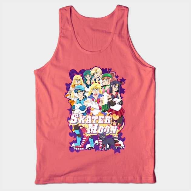 Skater moon Tank Top by Niall Byrne